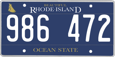 RI license plate 986472