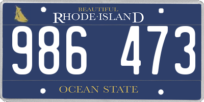 RI license plate 986473