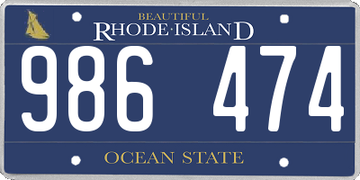 RI license plate 986474