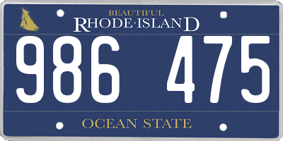 RI license plate 986475