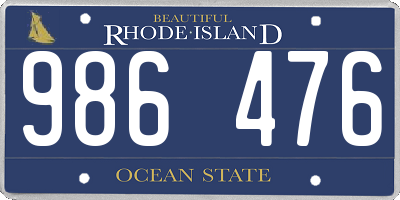 RI license plate 986476