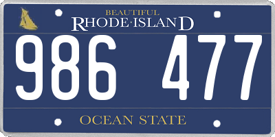 RI license plate 986477