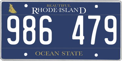 RI license plate 986479