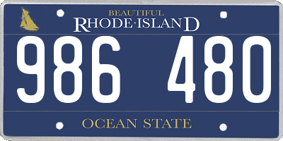 RI license plate 986480