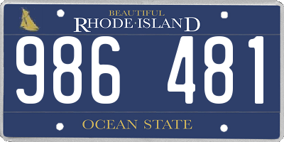 RI license plate 986481