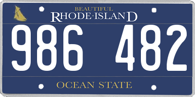 RI license plate 986482