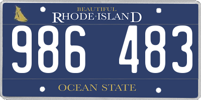 RI license plate 986483