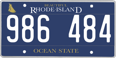 RI license plate 986484