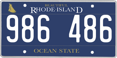 RI license plate 986486