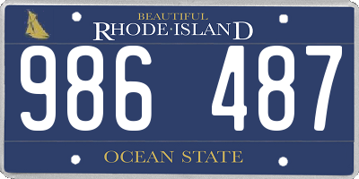 RI license plate 986487