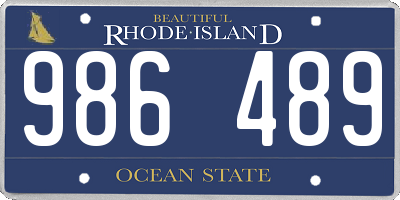 RI license plate 986489