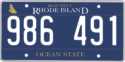 RI license plate 986491