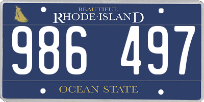 RI license plate 986497