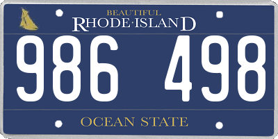 RI license plate 986498