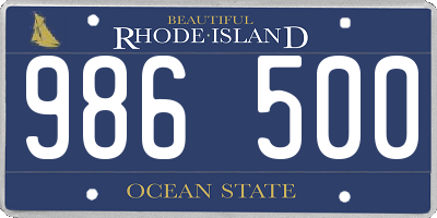 RI license plate 986500