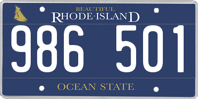 RI license plate 986501