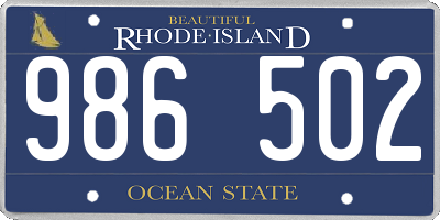 RI license plate 986502