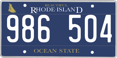 RI license plate 986504