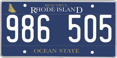 RI license plate 986505