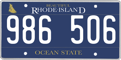 RI license plate 986506