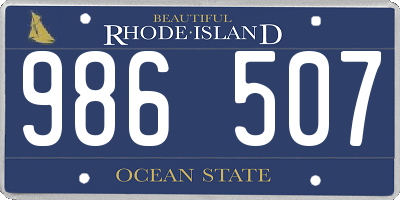 RI license plate 986507