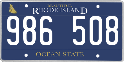 RI license plate 986508