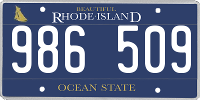 RI license plate 986509