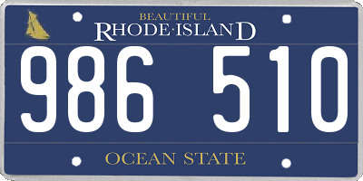 RI license plate 986510