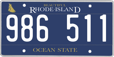 RI license plate 986511