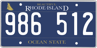 RI license plate 986512