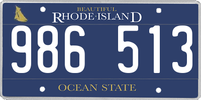 RI license plate 986513