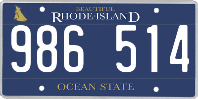 RI license plate 986514