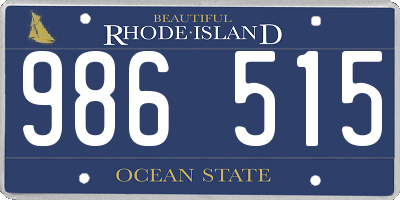 RI license plate 986515