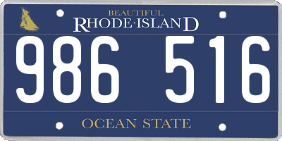 RI license plate 986516