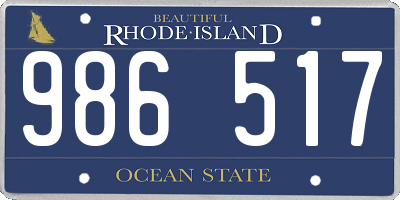 RI license plate 986517