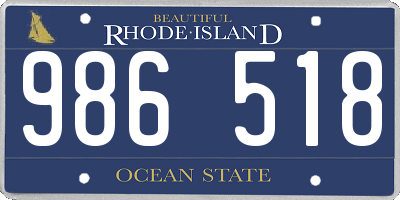 RI license plate 986518