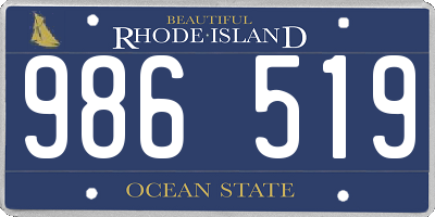 RI license plate 986519