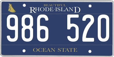 RI license plate 986520