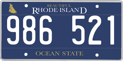 RI license plate 986521