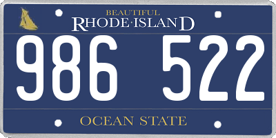 RI license plate 986522