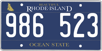 RI license plate 986523