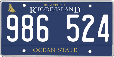 RI license plate 986524