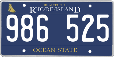 RI license plate 986525