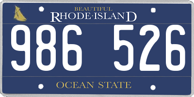 RI license plate 986526