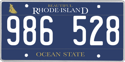 RI license plate 986528