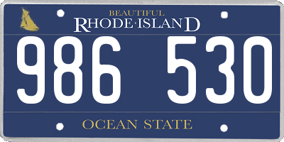 RI license plate 986530