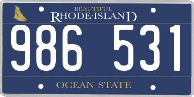 RI license plate 986531