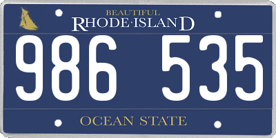 RI license plate 986535