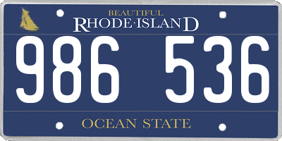 RI license plate 986536