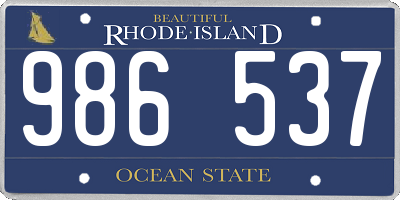 RI license plate 986537